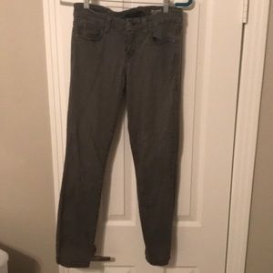 Anthropologie cropped straight skinny grey jeans